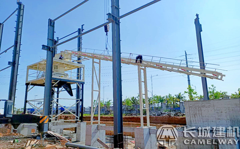 南120PC搅拌站安装现场 海南120PC搅拌站安装现场